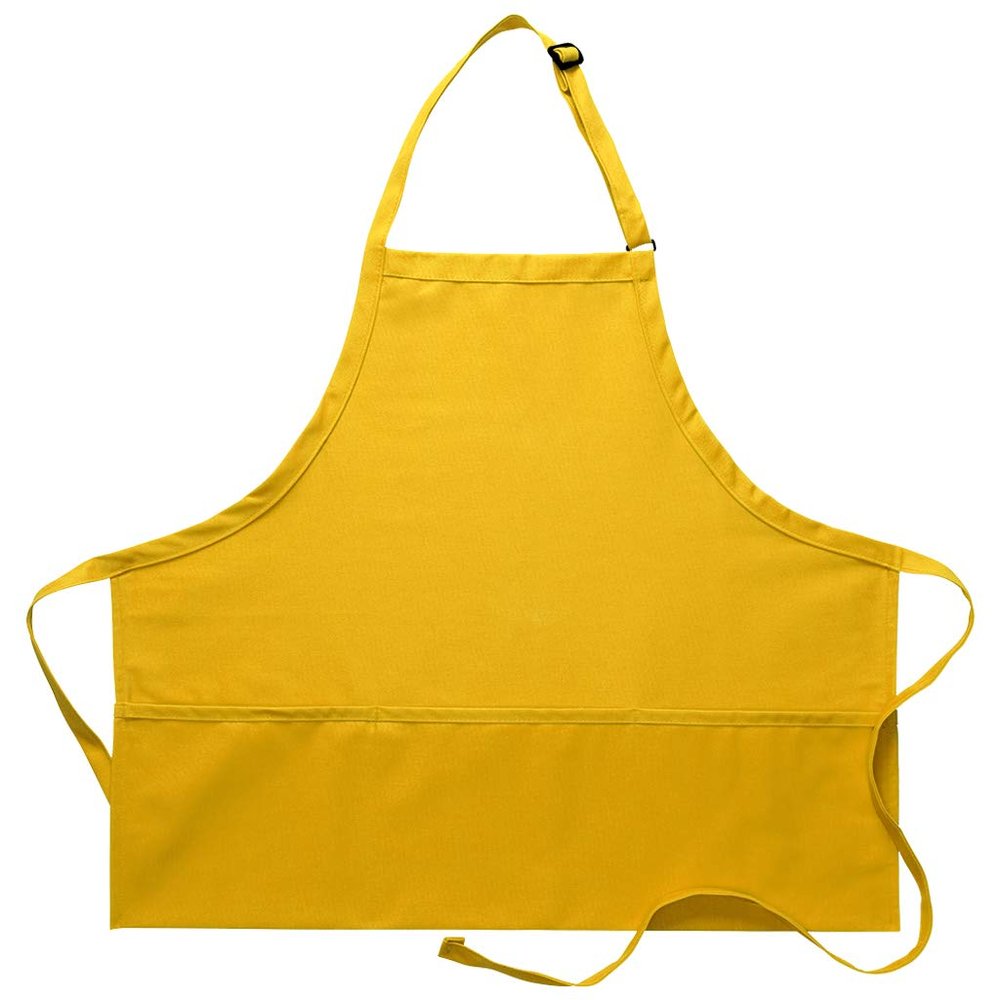 DayStar Apparel 200XL Extra Large Three Pocket Bib Apron (6 Pack), Yellow