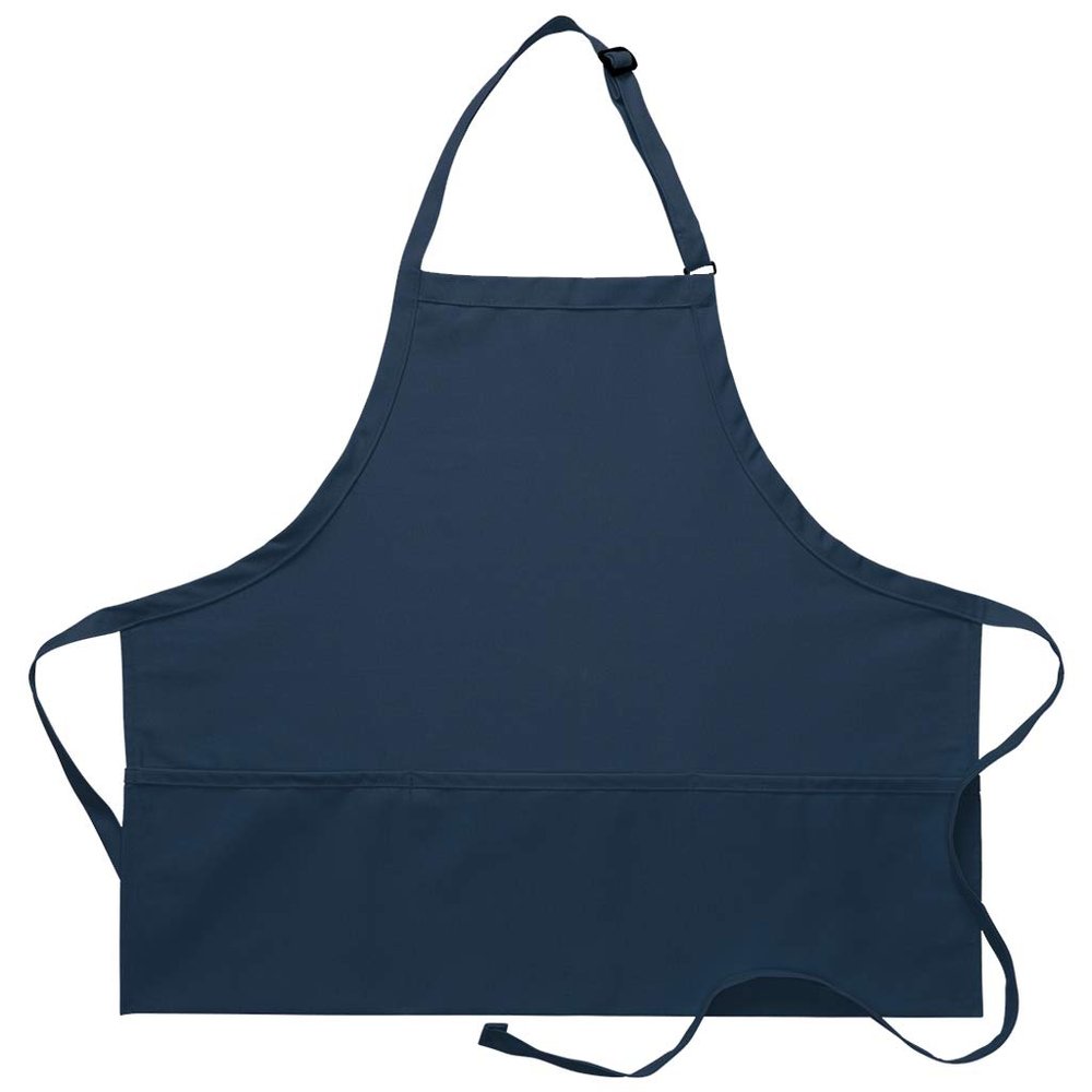 DayStar Apparel 200XL Extra Large Three Pocket Bib Apron (6 Pack), Navy