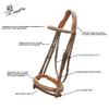 ExionPro Exion Anatomical Snaffle Jumping Bridle for Horses with Removable Flash Noseband & Rubber Reins  Premium Vegetable-Tanned Leather, Brass Buckles, Padded MonoCrown, Designer Stitching view 3