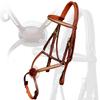 Exion Premium English Leather Figure 8 Bridle with Silver Clincher Noseband & Browband | Soft Padded Anatomical Crown Piece | Rubber Reins & Brass Buckles | Adjustable Fit | Jumping, Hunter, Eventing view 2
