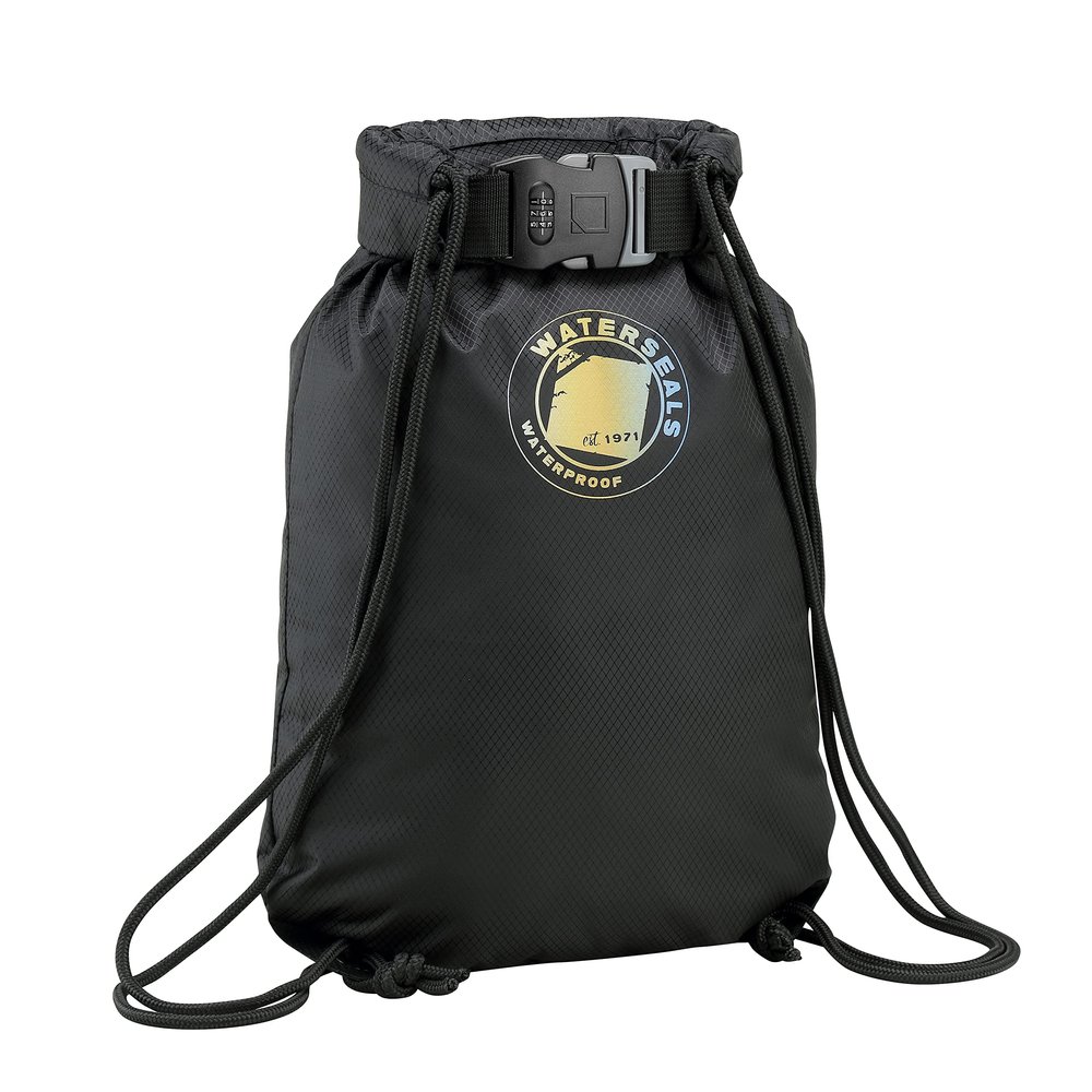 Lewis N. Clark WaterSeals Cinch Locking Backpack | Waterproof Drawstring Bag | Anti-Theft Combination Lock | For Men & Women | Black