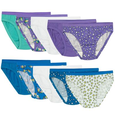 Fruit of the Loom Girls' Little Cotton Bikini Underwear Multipacks, 10 Pack-Fashion Assorted, 6