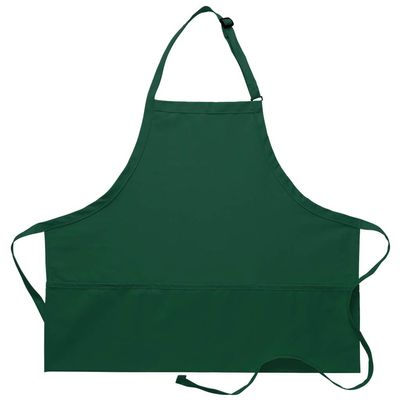 DayStar Apparel 200XL Extra Large Three Pocket Bib Apron (6 Pack), Emerald