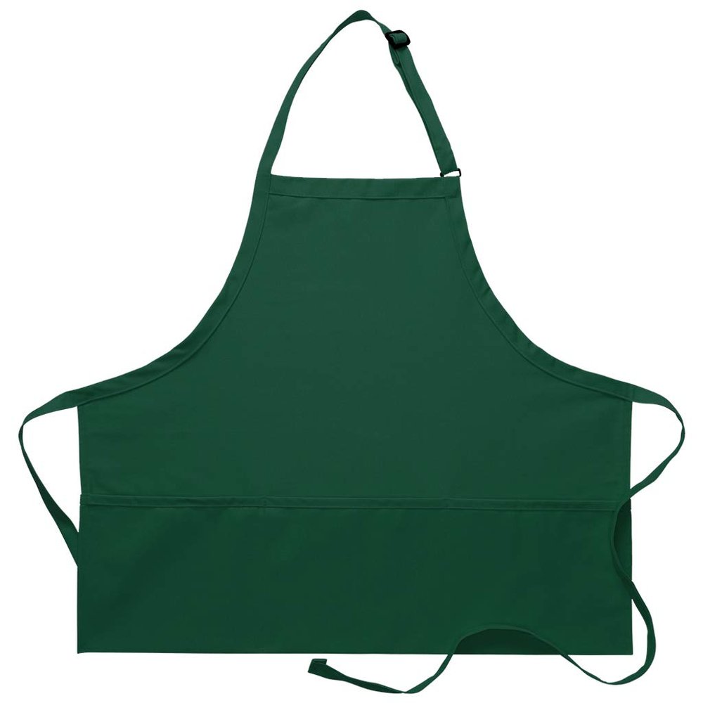 DayStar Apparel 200XL Extra Large Three Pocket Bib Apron (6 Pack), Emerald