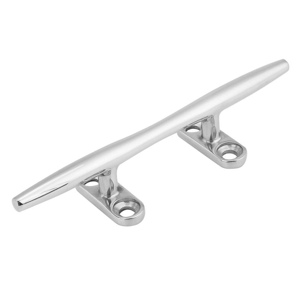 Aramox Boat Cleat, 6" Stainless Steel Mooring Boat Cleat Fasteners Hook Deck Rope Cleat Hollow Base Bollard for Boat Marine Kayak and Dock