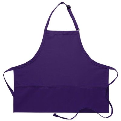 DayStar Apparel 200XL Extra Large Three Pocket Bib Apron (6 Pack), Purple