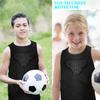 TUOYR Padded Shirt Youth Boys Padded Compression Sports Protective T-Shirt Rib Chest Protector Extreme Exercise (Black Padeed Vest, Y-L(Chest 28.5inch~30.5inch)) view 2