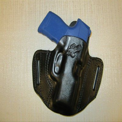 Braids Holsters Pancake Style Owb Belt Holster, Choose Gun, & Hand Orientation (Handing:Right; for Gun Model:Glock 43 with Green Ct Laser;)