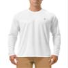 Roadbox Mens UPF 50+ UV Sun Protection Shirts Outdoor Long Sleeve SPF Diving Rash Guard for Fishing Hiking Swimming White view 1