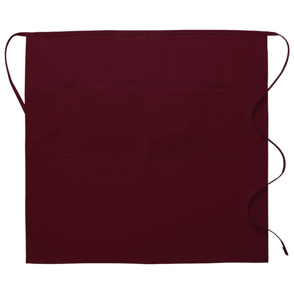 DayStar Apparel 124 3/4 Bistro Apron w/Center Divided Pocket (6 Pack), Maroon
