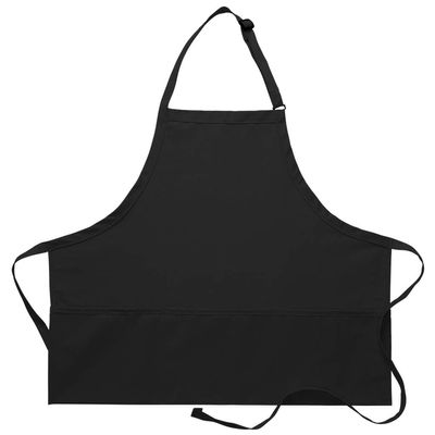 DayStar Apparel 200XL Extra Large Three Pocket Bib Apron (6 Pack), Black