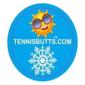 TennisButts - Fun Racket Decal That Starts Your Match Off with a Laugh! Perfect Tennis Gift (Sun or Snow)
