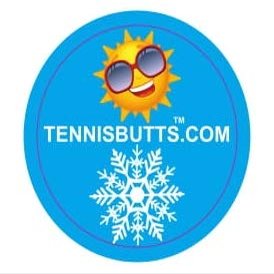 TennisButts - Fun Racket Decal That Starts Your Match Off with a Laugh! Perfect Tennis Gift (Sun or Snow)