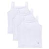 Feathers Girls Solid White Tagless Camisole, Super Soft Cotton Undershirts (3/Pack) view 1