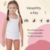 Feathers Girls Solid White Tagless Camisole, Super Soft Cotton Undershirts (3/Pack) view 2