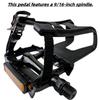 YBEKI All-Terrain Bike Pedals with Toe Clips & Adjustable Straps Dual-Purpose Resin/Alloy Bicycle Pedals 9/16" Spindle - Indoor/Outdoor Use for Exercise/Spin/Road Bikes MTB (Black) view 2