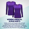 M&M SCRUBS Women's Under Scrub Tee Crew Neck Long Sleeve T-Shirt 2 - Pack (Purple, 2X-Large) view 2