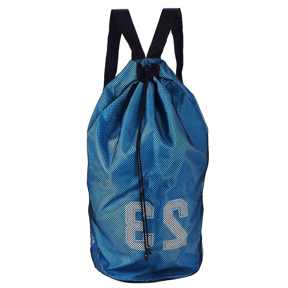 Alomejor Sports Training Drawstring Backpack Exercising Mesh Storage Bag for Basketball Football Soccer(Blue)