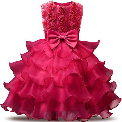 MakoKun Kids Dress One Piece Girls Concert Ceremony Wedding Birthday Children's Dress 130cm