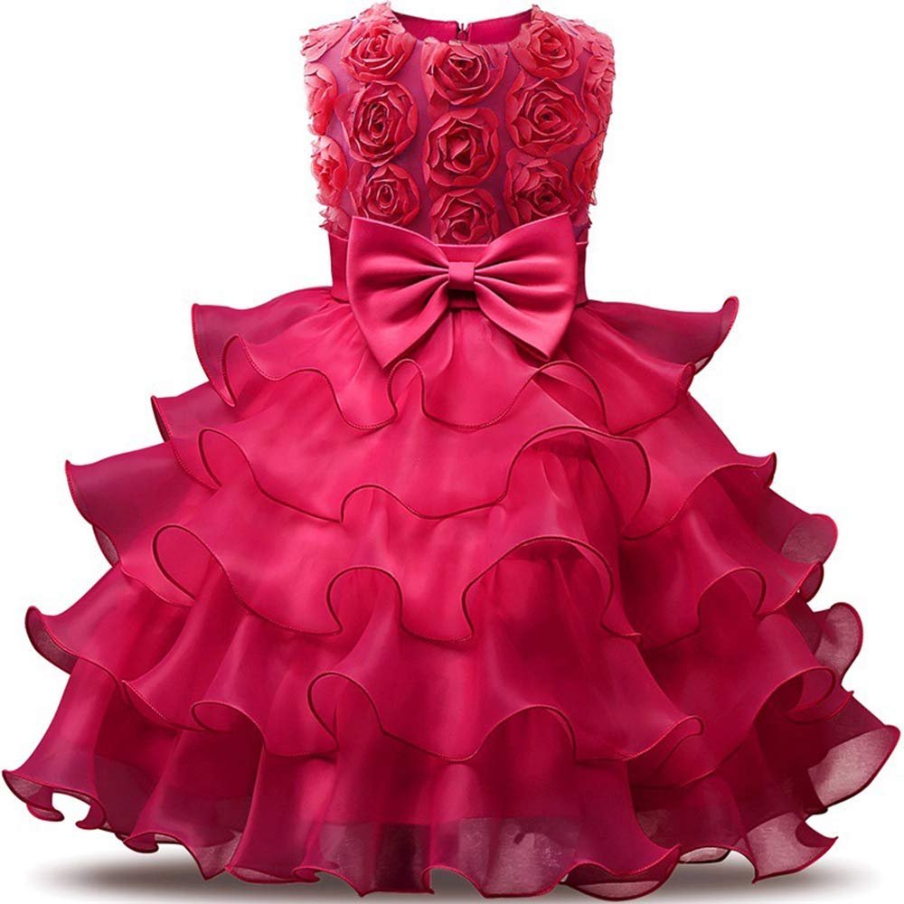 MakoKun Kids Dress One Piece Girls Concert Ceremony Wedding Birthday Children's Dress 130cm