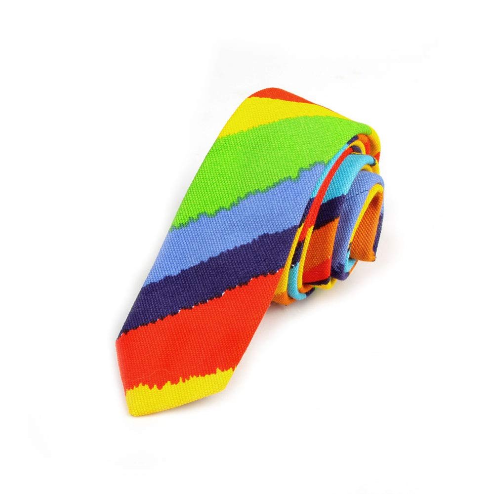 Mens Tie Cotton Necktie Stripe Squared Pattern Multicoloured Neckwear (C53)