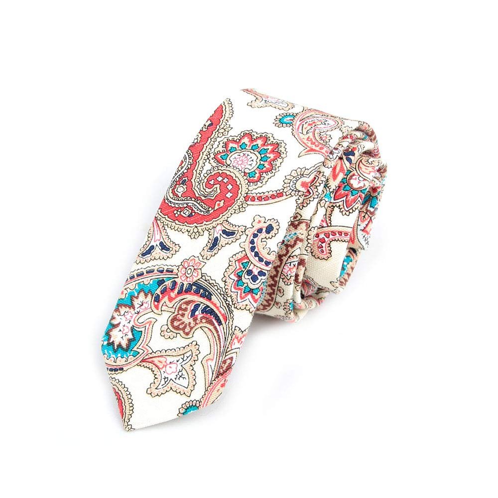 Mens Tie Cotton Necktie Stripe Squared Pattern Multicoloured Neckwear (C40)