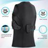 TUOY Youth Padded Shirt Chest Rib Protector Heart Guard Sternum Protective Compression Shirt for Baseball Football Basketball Lacrosse view 2
