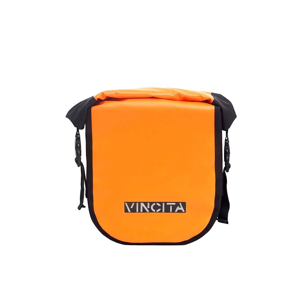Vincita Single Pannier Water-Resistant Side Bags Adjustable Quick-Release Standard Clip with Rain Cover for Bicycle Cargo Rear Rack Saddle Bag Shoulder Bag Pannier Rack Bicycle Bag Bike Cycling