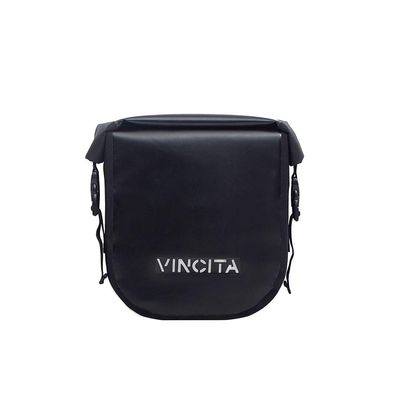 Vincita Small Single Pannier Water-Resistant Side Bags Black Adjustable Quick-Release Standard Clip with Rain Cover for Bicycle Cargo Rear Rack Saddle Bag Shoulder Bag Pannier Rack Bicycle Bag Bike