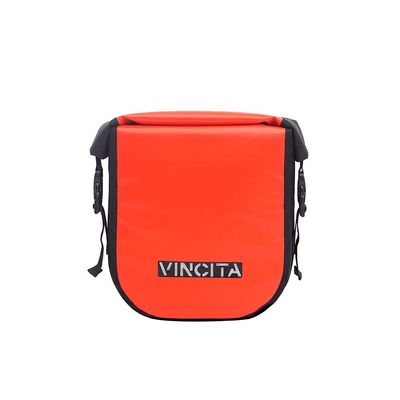 Vincita Small Single Pannier Water-Resistant Side Bags Red Adjustable Quick-Release Standard Clip with Rain Cover for Bicycle Cargo Rear Rack Saddle Bag Shoulder Bag Pannier Rack Bicycle Bag Bike