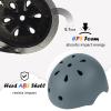 Kids Bike Helmet, Adjustable and Multi-Sport, from Toddler to Youth, 3 Sizes (Gray) view 2