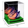 Better Display Cases Acrylic Large Shoe Pair Display Case for Basketball Shoes Soccer Cleats Football Cleats with Mirror, Gold Risers and Turf Base (A082-GR) view 3