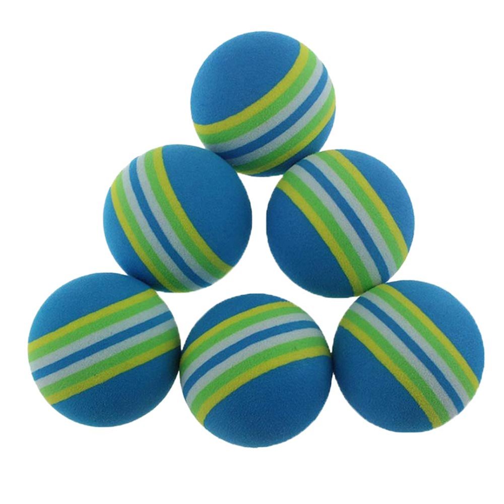 12pcs 42mm Rainbow EVA Foam Ball Golf Practice Indoor Training Aid Soft Golf Training Ball (Blue)