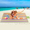 FashionLive Beach Blanket Extra Large Picnic Blanket Outdoor Blanket Waterproof Sand Free Oversized Camping Mat Foldable Portable Handy Tote for Travel Sports Home Yoga Park Grass Lawn, 79"x57" view 2