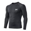 MEETYOO Mens Compression Long Sleeve Athletic Workout Undershirt, Black, Large US view 1