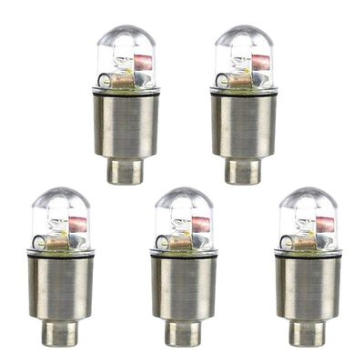 5pcs Bike LED Wheel Lights Tire Tyre Valve Cap Neon Cycling Bicycle Car Caps Firefly Spoke Flash Light Lamp (Seven Colors Light)