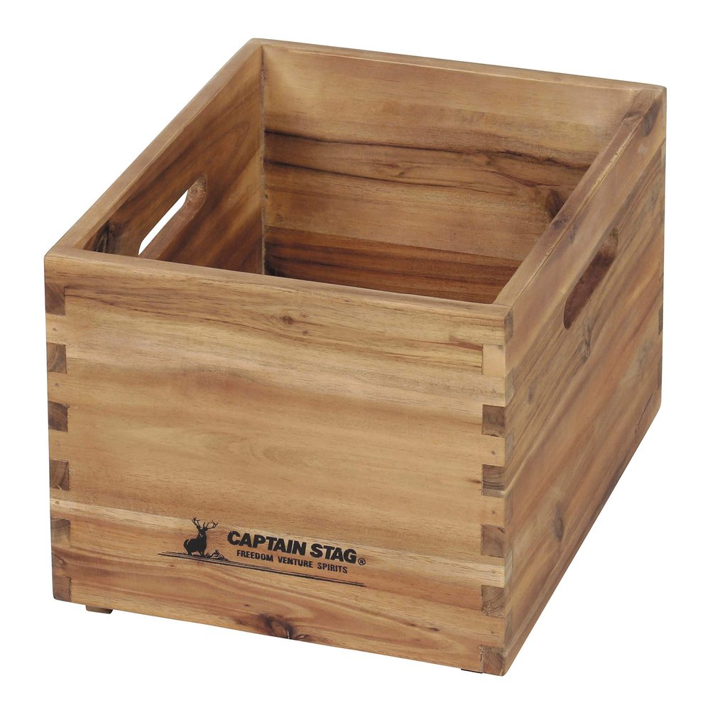 Captain Stag UP-2003 Wooden Box, Storage Box, Storage Case, Wooden Box, External Dimensions (W x D x H): 100.0 x 118.4 x 86.6 inches (255 x 300 x 220 cm), Stackable