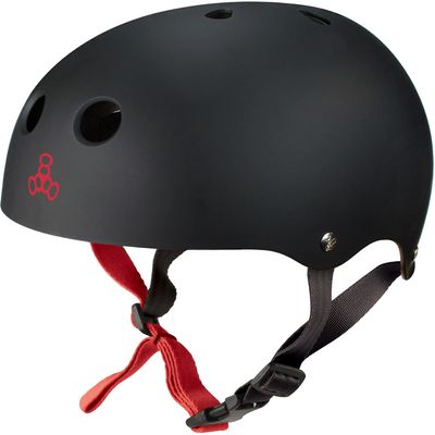 Triple Eight Sweatsaver Halo Water Helmet for Wakeboarding and Waterskiing, Black Rubber, Small