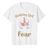 4th Birthday Girl Unicorn Shirt Fourth Birthday Outfit T-Shirt view 1