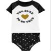 Carter's Girl's Rashguard Set (24 Months, Black/White/Heart) view 1