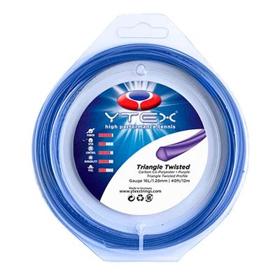 YTEX Triangle Twisted Purple Tennis Racquet String Set (16L Gauge, 1.28mm)