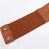 Aecibzo Women's Leather Wide Waist Belt Hollow Out Elastic Stretch Cinch Waistband (Fit waist 26-29 inches, Brown) view 4
