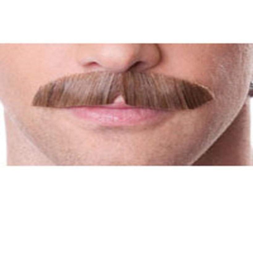 Lampshade Mustache Color Blonde - Sepia Costume Wigs Downturn Villain Wild West Human Hair Fiber Lace Back Face Lip Fancy Dress World #932