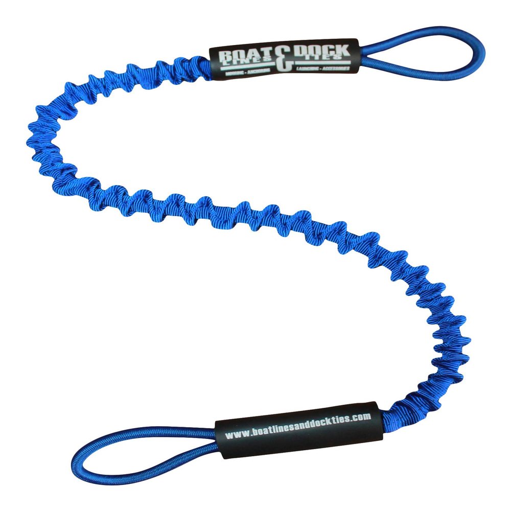 Boat Lines & Dock Ties Specialty Personal Watercraft Docking Bungee Line (Blue, 48 inch)