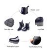 EYUSHIJIA Women's Short Rain Boots Waterproof Slip On Ankle Chelsea Booties (7 B(M), Navy-A) view 4