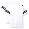 AquaGuard Girls' Big Youth Fine Jersey Football Tee-2 Pack, White/Black, Large