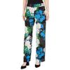 I-N-C Womens Floral Crepe Casual Wide Leg Pants, Multicoloured, 8 Black view 1