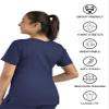 Maevn Matrix Womens Modern Fit Double V-Neck Medical Nurse Scrub Top, 3 Pockets, Inner Utility Loop, Bungee Loop Navy view 4