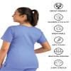 Maevn Matrix Womens Modern Fit Double V-Neck Medical Nurse Scrub Top, 3 Pockets, Inner Utility Loop, Bungee Loop Ceil Blue view 3