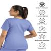 Maevn Matrix Womens Modern Fit Double V-Neck Medical Nurse Scrub Top, 3 Pockets, Inner Utility Loop, Bungee Loop Ceil Blue view 4